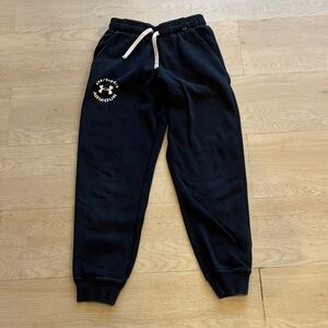 Under Armour Kids Navy Blue Jogger Sweatpants with White Drawstring